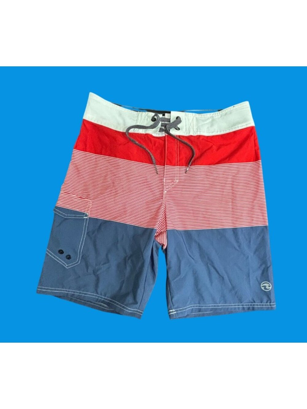 Men’s Ocean Current Board Shorts Size 30 Colorblock Swim Trunks RN129508